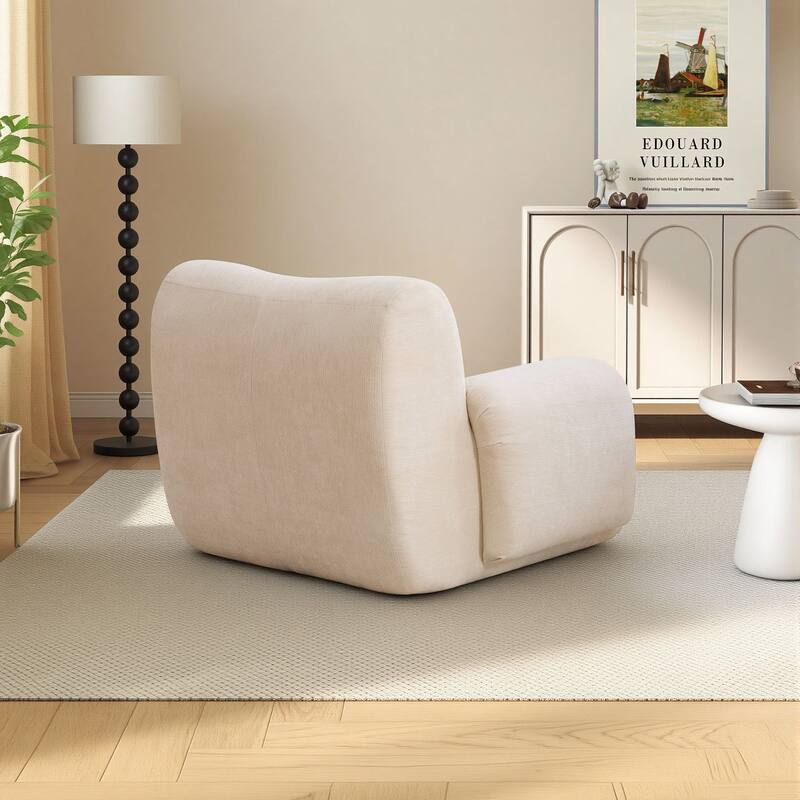 42''W Modern Chenille Upholstered Accent Chair with Deep Seats-No Assembly