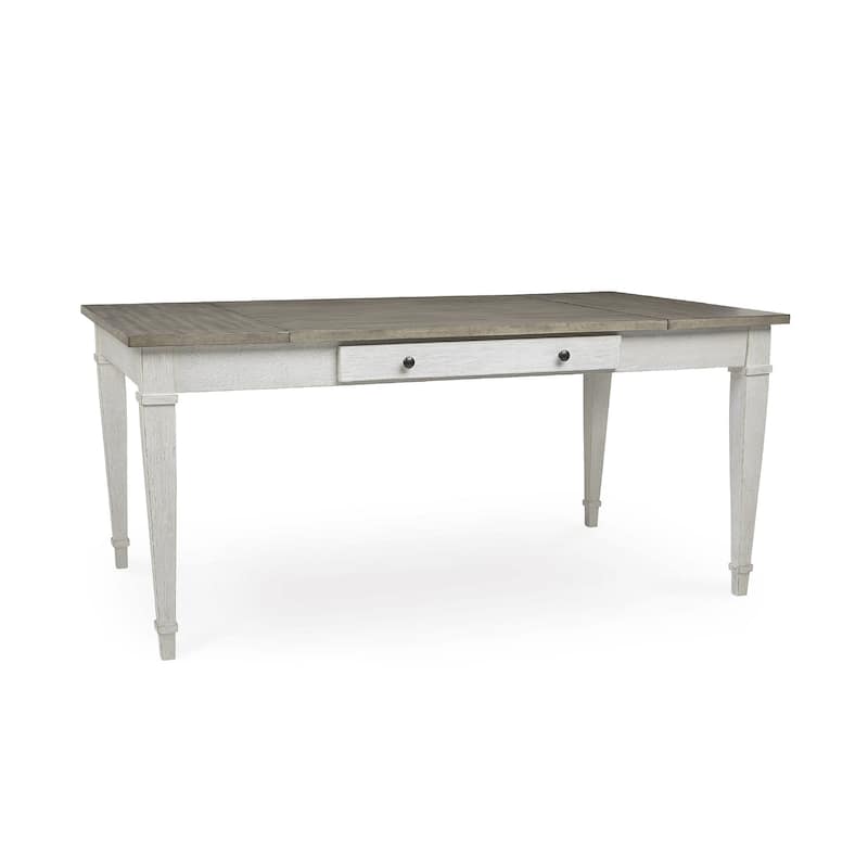 Skempton Casual Rectangular Dining Room Table with Storage, White/Light Brown