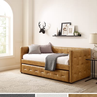 Corvus Somme Tufted Upholstered Daybed with Trundle