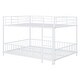 preview thumbnail 12 of 18, White Full Over Full Metal Bunk Bed with Slide and Safety Guardrails
