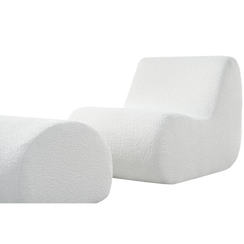 Elegant Accent Chair with Ottoman,Stylish Curved Design and Minimalist Lines for Ultimate Comfort, High-Resilience Foam