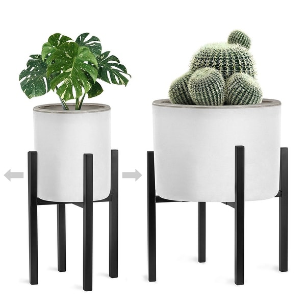 Sorbus Adjustable Plant Stand, Mid Century Style Flower Pot Holder