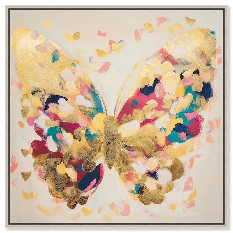 Flutter of Fortitude II Canvas by Art Remedy - 40" x 40" - Silver