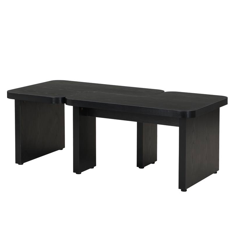 GDFStudio - Carter L-Shaped Farmhouse Coffee Table with Detachable Design