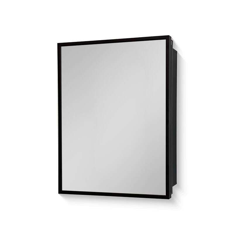Rectangular Metal Medicine Cabinet with Mirror