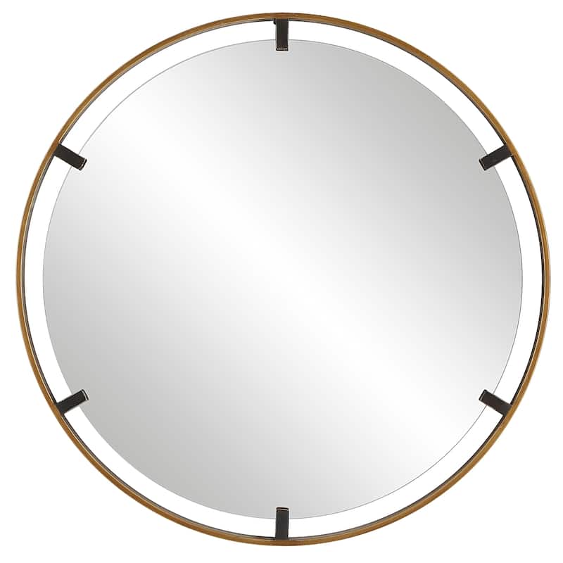 Rich Gold Round Mirror - 32"W x 32"H x 1.25"D