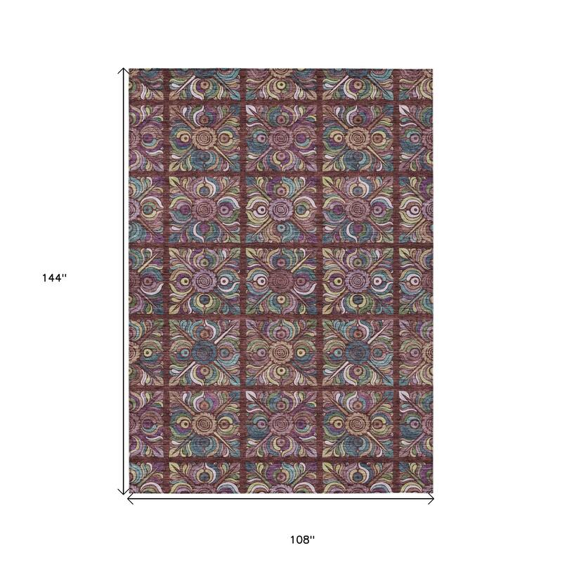 HomeRoots Medallion Transitional Rectangle Outdoor Rug