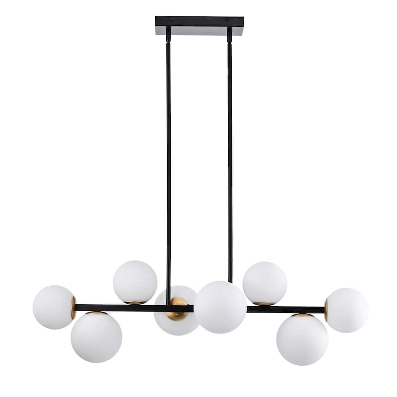 Pascaline 38 Inch Orb Ceiling Lighted Chandelier Modern Style Matte Black Finish 8-Light - N/A