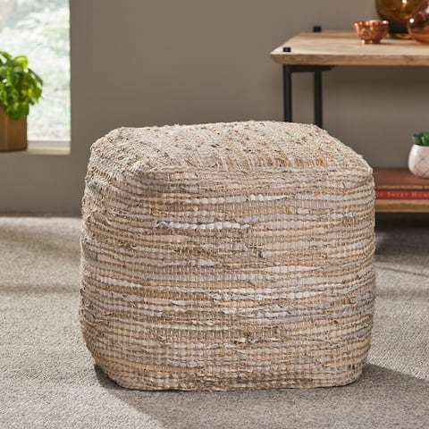Tremont Boho Handcrafted Fabric Cube Pouf by Christopher Knight Home