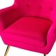 preview thumbnail 104 of 141, Eusebio Tufted Velvet Accent Chair with Wingback, Arms, and Metal Gold Legs for Living Room or Bedroom by HULALA HOME
