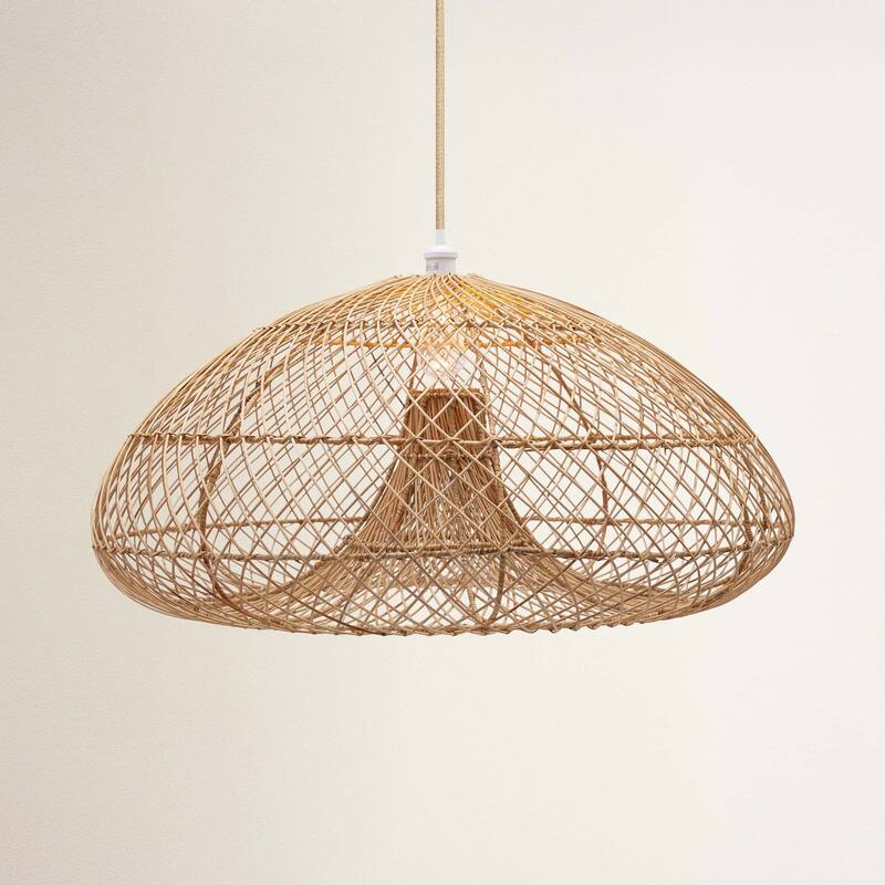 Abyssal Rattan Pendant Light - Natural Large Globe Handwoven Hanging Light For Modern, Transitional, Farmhouse Room Decor