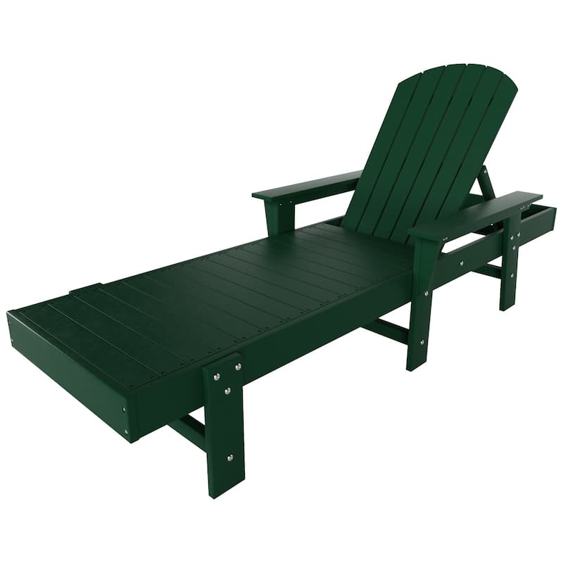 Polytrends Altura Poly Eco-Friendly All Weather Reclining Chaise Lounge with Arms