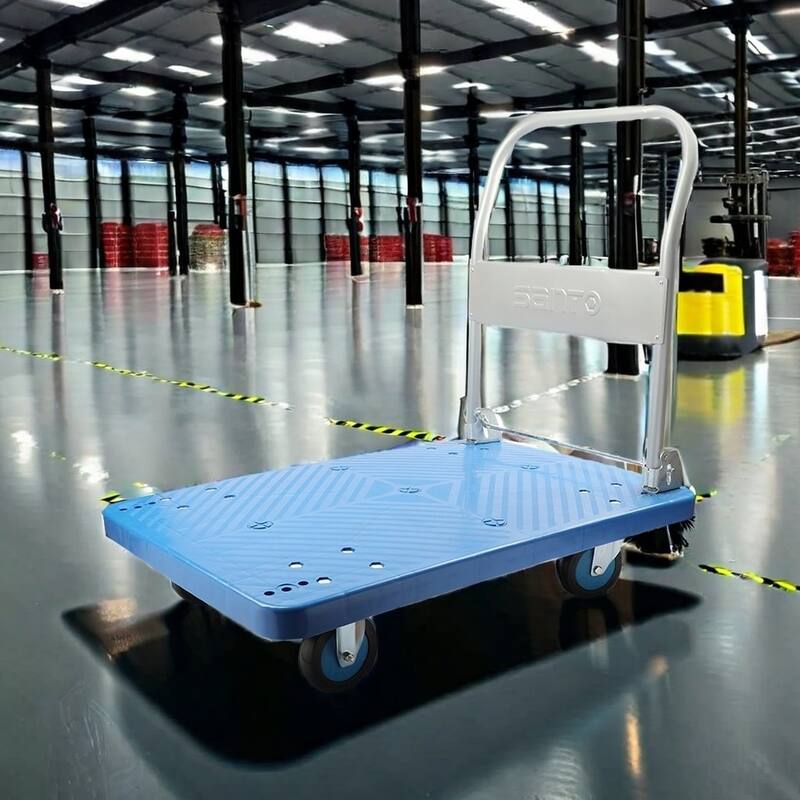 Hand Truck Platform Cart With 330lb Weight Capacity, Foldable Dolly