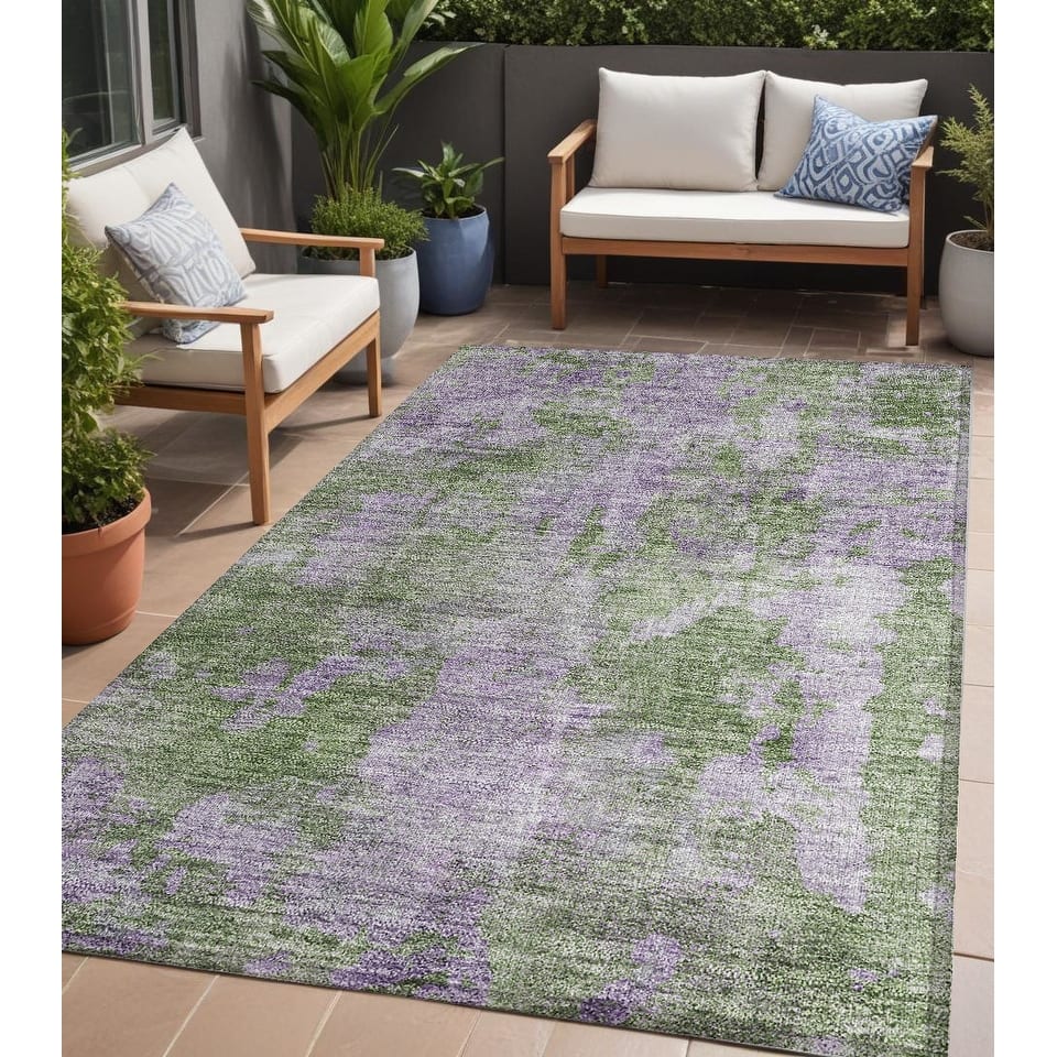 Rasi Contemporary Abstract Weather Resistant Versatile Elegance Outdoor Rug