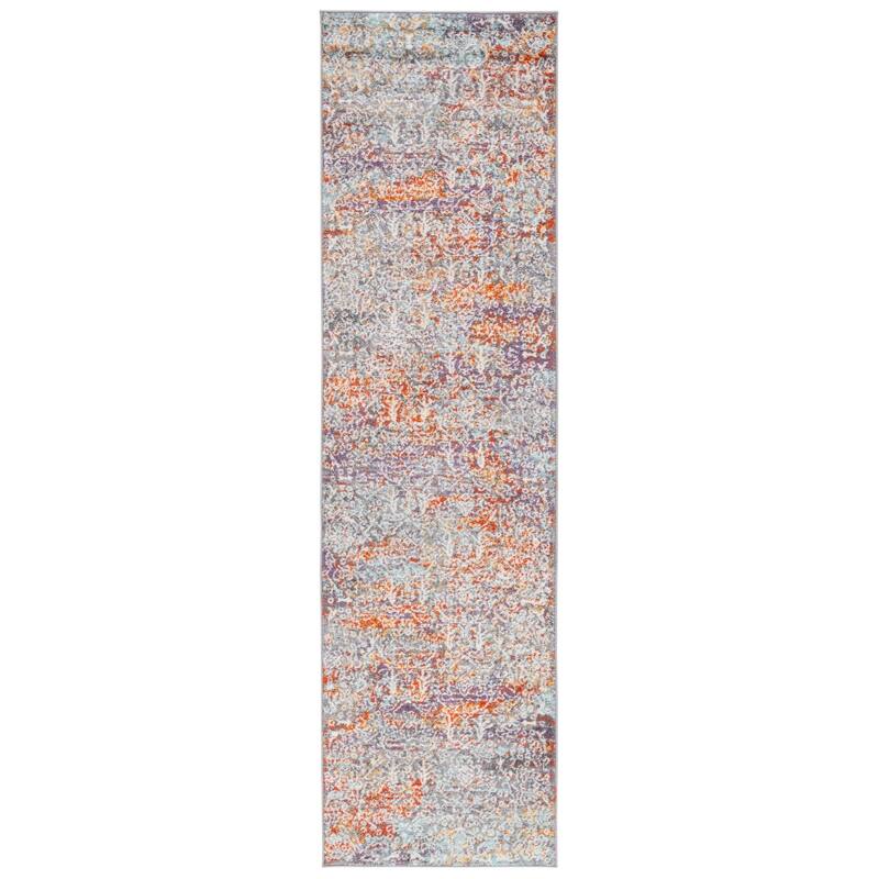 SAFAVIEH Madison Clarine Vintage Boho Oriental Rug - 2'3" x 8' Runner - Light Grey/Light Blue