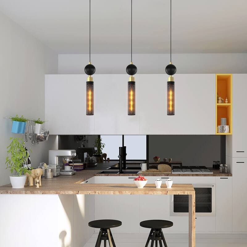 Modern Black Wrought Iron Pendant Light