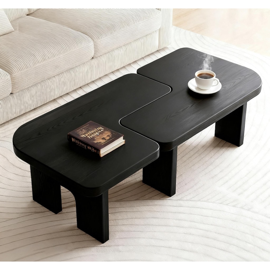 Nesting Table Coffee Table Set for Living Room, Minimalist End Table Side Table Sofa Table Dining Table
