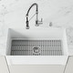 preview thumbnail 23 of 45, VIGO White Casement Front Matte Stone Farmhouse Kitchen Sink 18"L x 33"W x 9.625"H With Grid - White