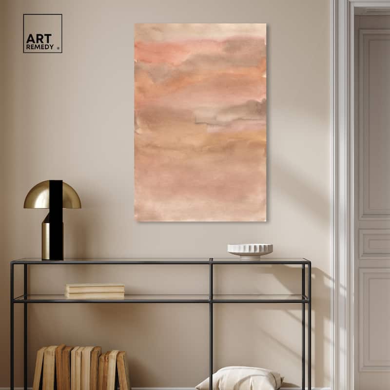 Art Remedy Sienna Pigments Blend Gallery Wrapped Boho Abstract 1 Piece Canvas Wall Art