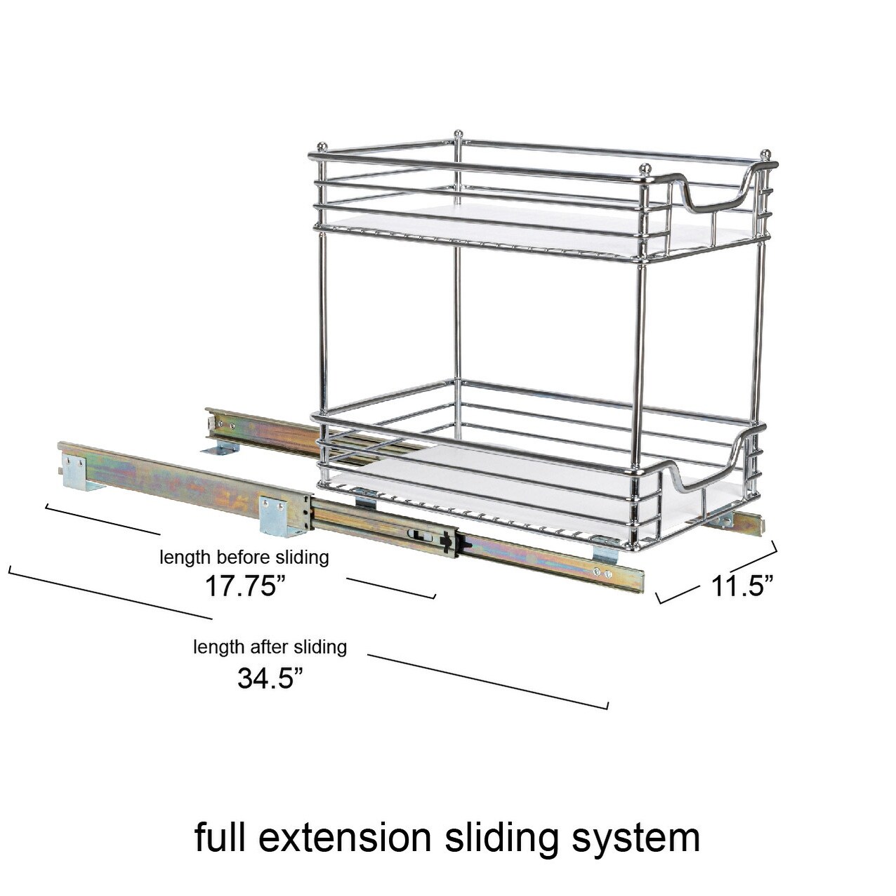 Deep 11.5-inch Glidez Sliding Under-Cabinet Organizer, Chrome and White  Liner - Bed Bath & Beyond - 17520705