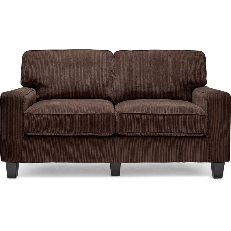 Serta Palisades Upholstered 61" Sofas for Living Room Modern Design Couch, Straight Arms, Tool-Free Assembly