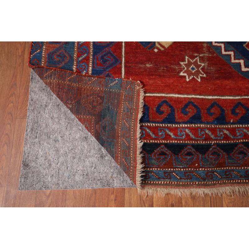 Kazak Vegetable Dye Antique Area Rug Handmade Tribal Wool Carpet - 5'3" x 8'0"