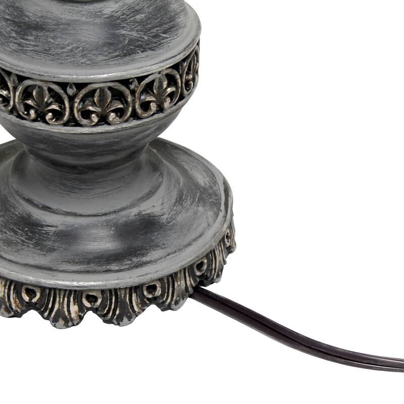 25 in. Aged Bronze Finish Table Lamp with White Shade, Sturdy Table Lamp for Living Rooms and Bedrooms