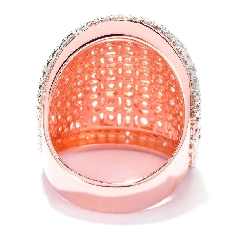 Rose Gold Over Sterling Silver Morganite, White Topaz Ring