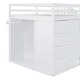 preview thumbnail 18 of 36, Loft Bed Full Size Heavy Duty Loft Bed Space-Saving Loft Bed with Storage Stairs, Guardrail, Cabinet, Wardrobe, 4 Drawers