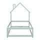 preview thumbnail 40 of 46, Twin Size Pine Wood Platform Bed Frame with House-Shaped Headboard Floor Bed with Full-Length Guardrails
