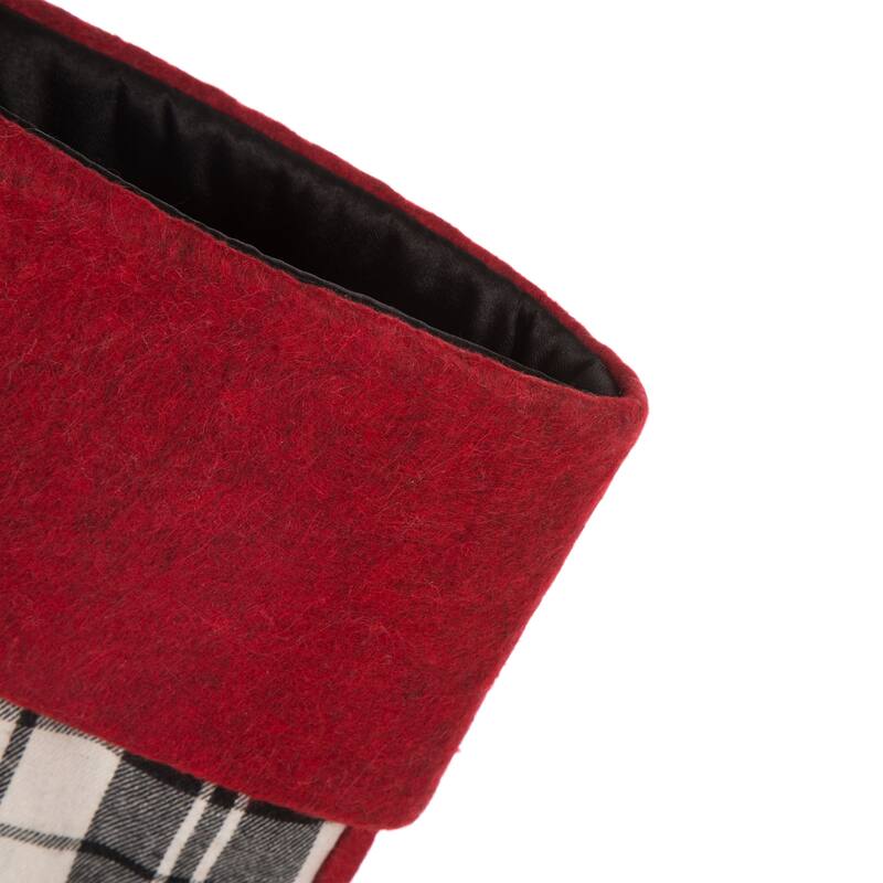 Glitzhome 20"L Christmas Stocking with Faux Fur Cuff