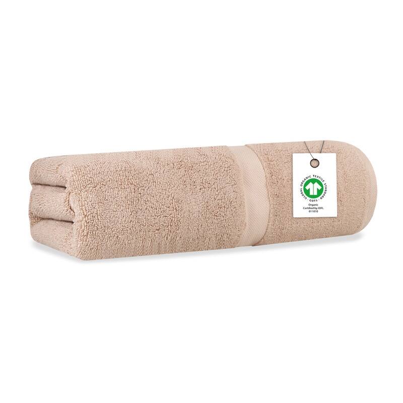 Delara Organic Cotton Luxuriously Plush Bath Towel, GOTS & OEKO-TEX Certified, 650 GSM Long Staple, Quick Dry & Ultra-Absorbent - Rose Dust