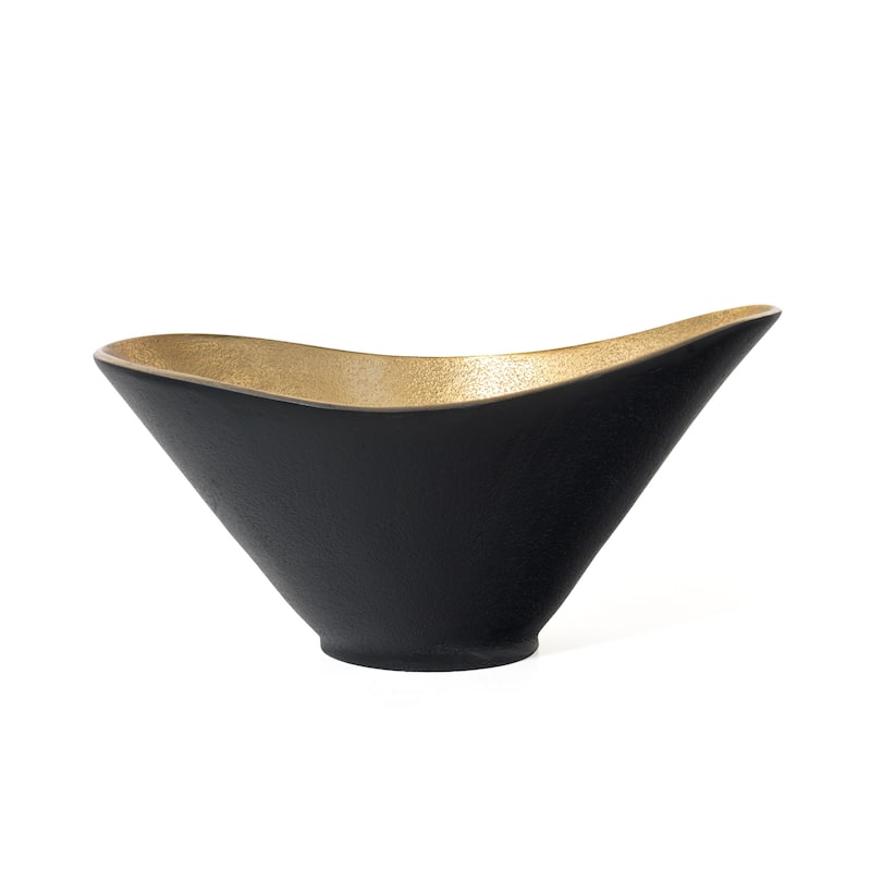 Lazaro Gold and Black Decorative Metal Bowl