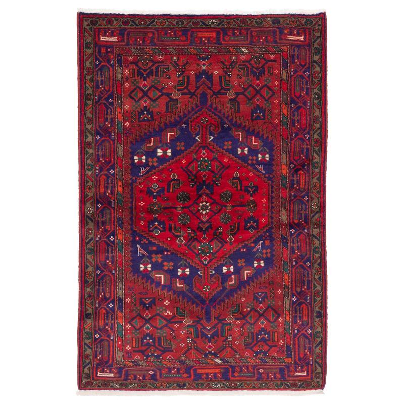 ECARPETGALLERY Hand-knotted Andelz Red Wool Rug - 4'5 x 6'7
