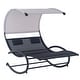preview thumbnail 25 of 37, Outdoor Double Chaise Lounge Chair Rocking Lounger with Sunshade Canopy - 54.5"W*67.3"D*65.7"H