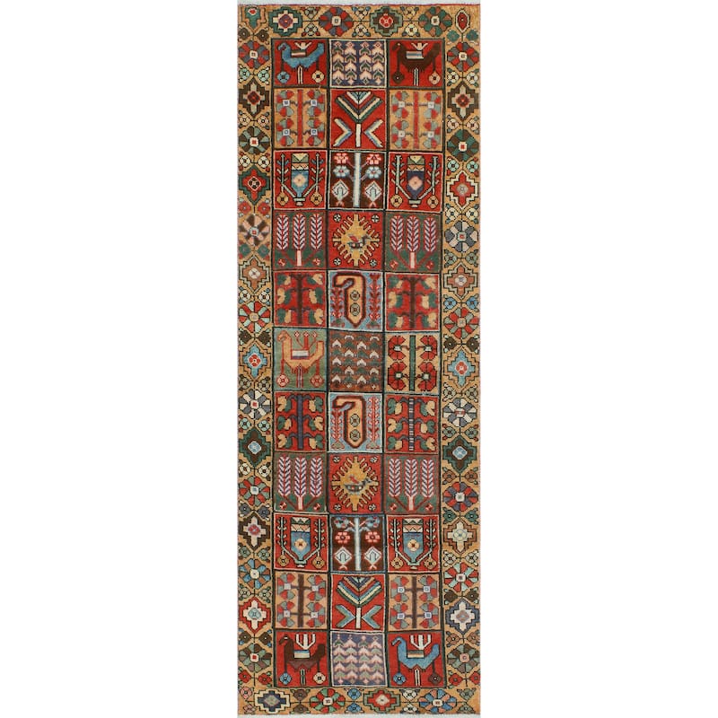 Fine Vintage Distressed Alula Red/Blue Runner - 3'2" x 9'8"