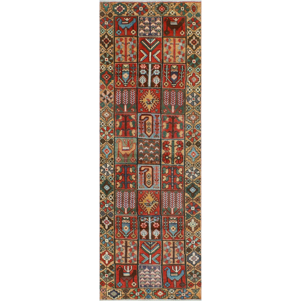 Fine Vintage Distressed Alula Red/Blue Runner - 3'2" x 9'8"