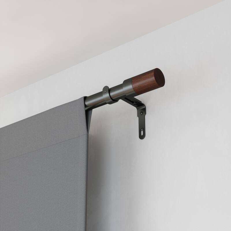 Adjustable Curtain Rod - Rustic Gunmetal Finish - 36-144 Inch Window Rod - M
