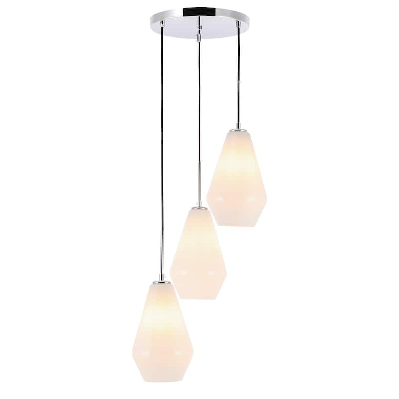 Gerald 3-light Modern Elongated Glass Hanging Pendant