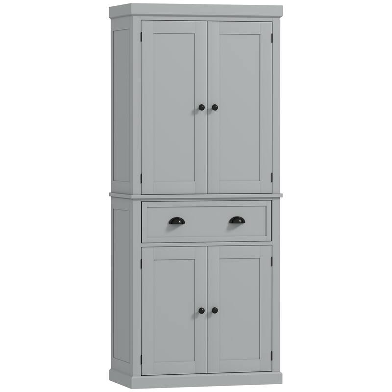 72.5 Inch Tall Freestanding Pantry Cabinet with Adjustable Shelves and Drawer for Kitchen Storage