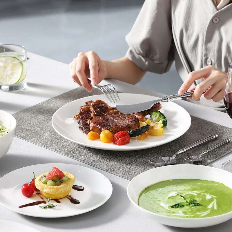 MALACASA 16-Piece New Bone China Dinnerware Set, Service for 4