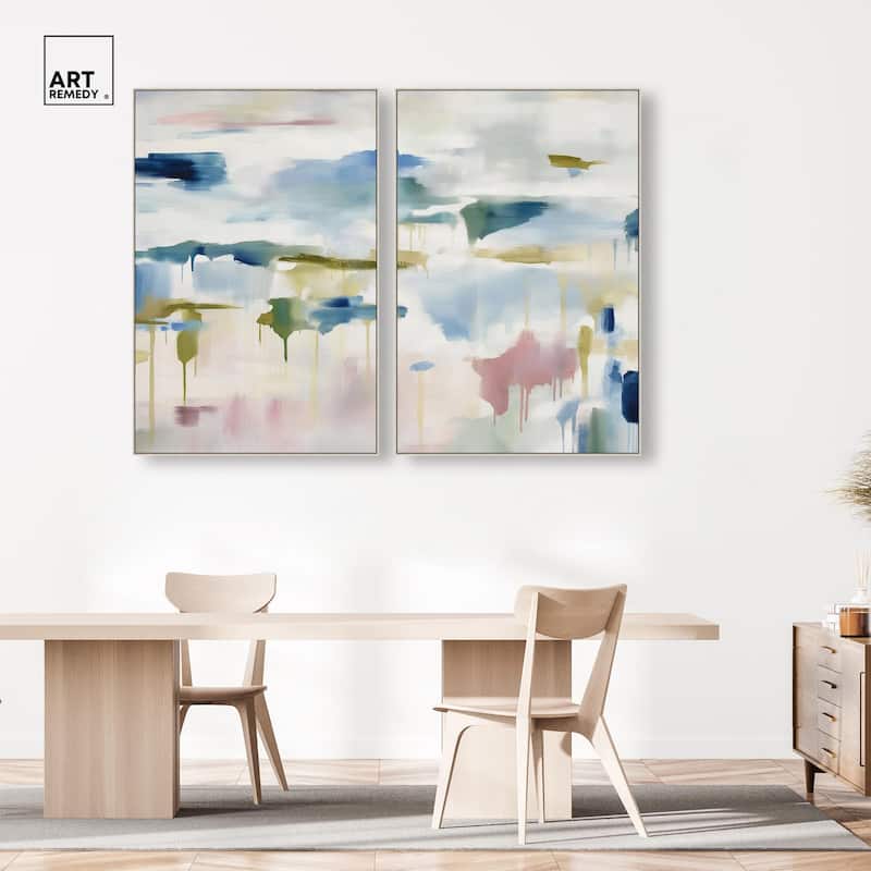 Veil of Azure I Canvas Set of 2 by Art Remedy