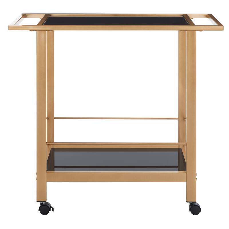 SAFAVIEH Home Collection Gaelle 2 Tier Bar Cart With Handles - 35" L x 16" W x 31" H