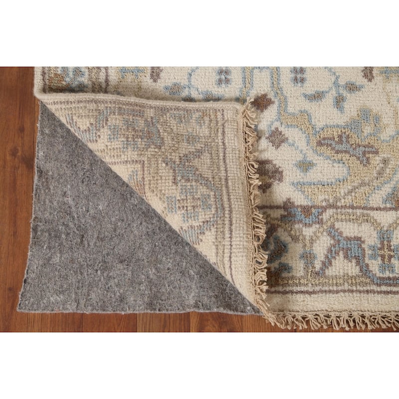 Beige / Ivory Oushak Oriental Runner Rug Handmade Wool Carpet - 2'6"x 11'8"