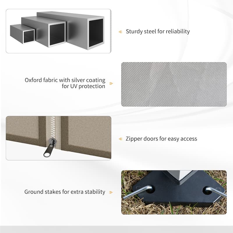 Outsunny 210D Oxford 10' x 10' Pop Up Canopy Tent with Netting, Instant Screen Room House, Tents for Parties, Height Adjustable