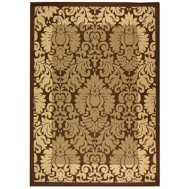 SAFAVIEH Courtyard Peggie Indoor/ Outdoor Patio Backyard Rug - 8' x 11' - Brown/Natural