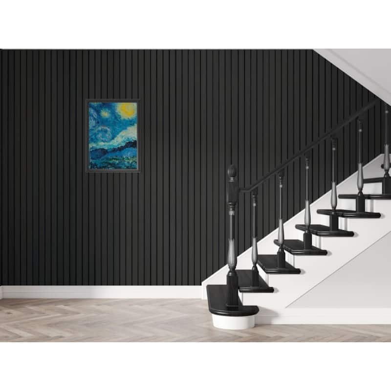 96 in. x 4.8 in x 0.5 in. Acoustic Vinyl Wall Cladding Siding Board - Set of 6pc