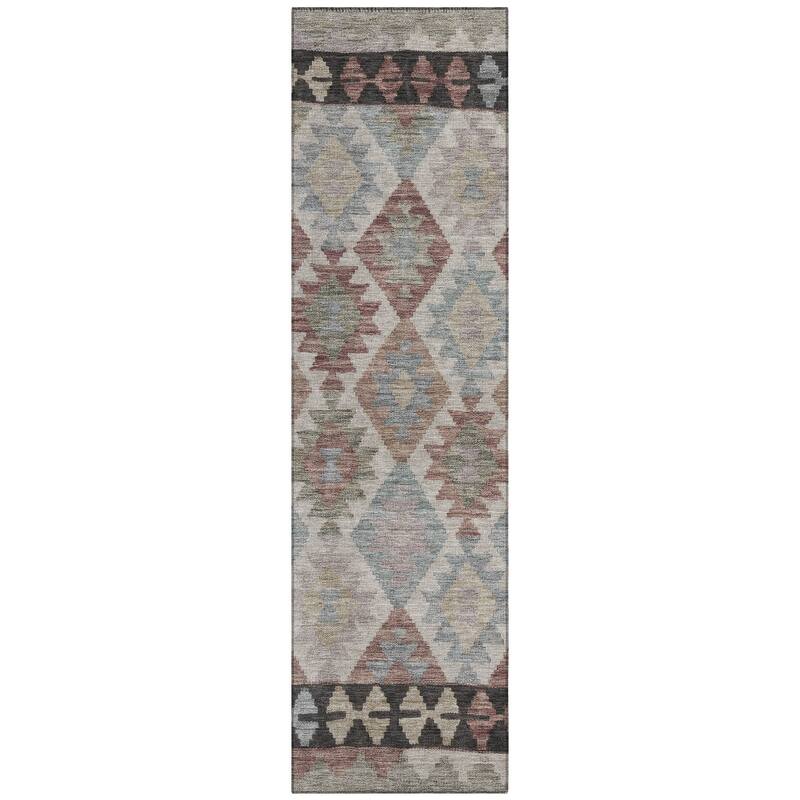 Machine Washable Indoor/ Outdoor Boho Global Chantille Rug
