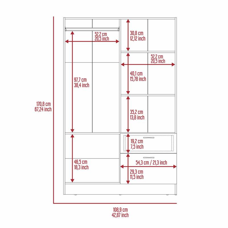 1-Drawer Rectangle Armoire