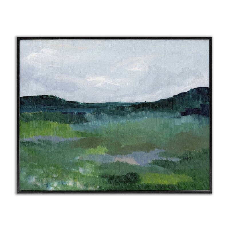 Stupell Brushed Tranquil Landscape Framed Giclee Art Design By Nikita Jariwala - 14 x 11 - Black
